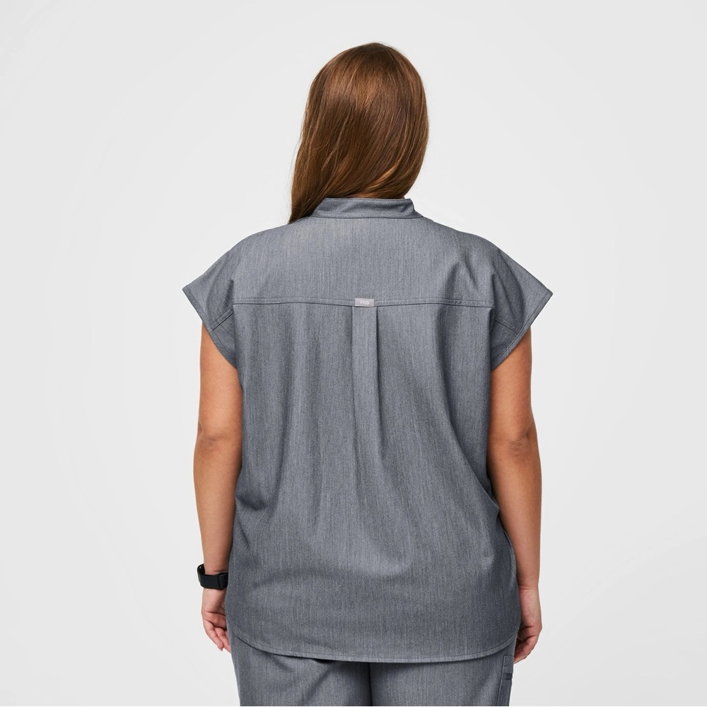 FIGS Graphite Rafaela Oversized Scrub Top - Picture 2 of 8
